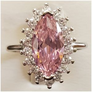 Hold for Alyssa till 8th***Genuine 5ct Pink and White Sapphire Ring 7.25